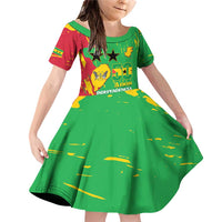 Sao Tome and Principe Independence Day Family Matching Off Shoulder Short Dress and Hawaiian Shirt 50 Anos Independencia