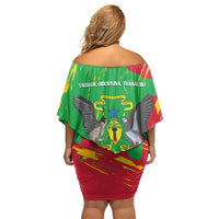 Sao Tome and Principe Independence Day Family Matching Off Shoulder Short Dress and Hawaiian Shirt 50 Anos Independencia