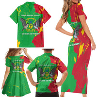 Sao Tome and Principe Independence Day Family Matching Short Sleeve Bodycon Dress and Hawaiian Shirt 50 Anos Independencia