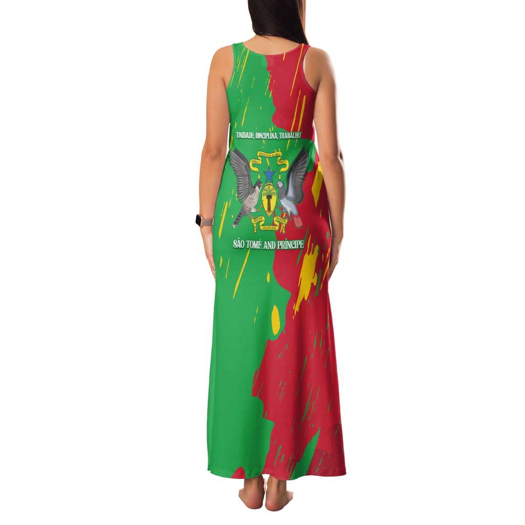 Sao Tome and Principe Independence Day Family Matching Tank Maxi Dress and Hawaiian Shirt 50 Anos Independencia