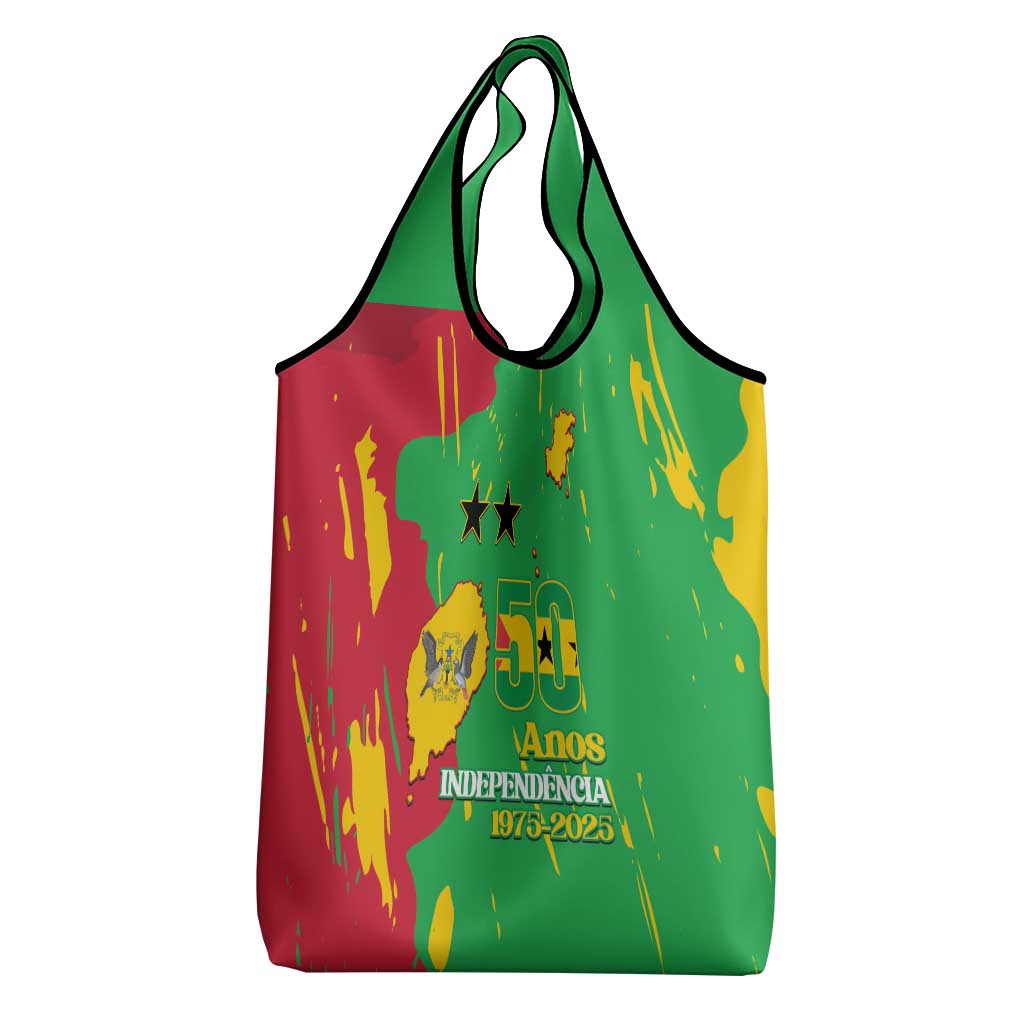 Sao Tome and Principe Independence Day Grocery Bag 50 Anos Independencia