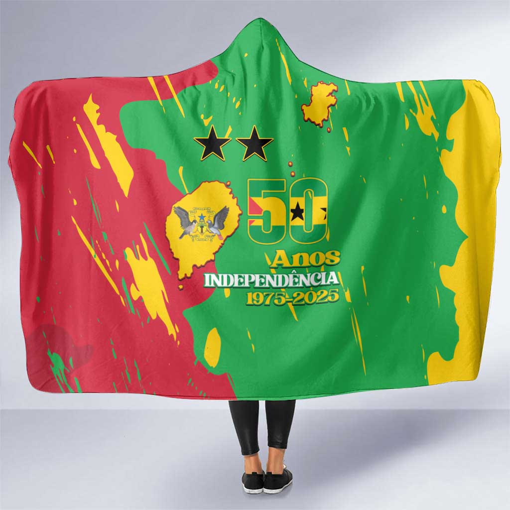 Sao Tome and Principe Independence Day Hooded Blanket 50 Anos Independencia