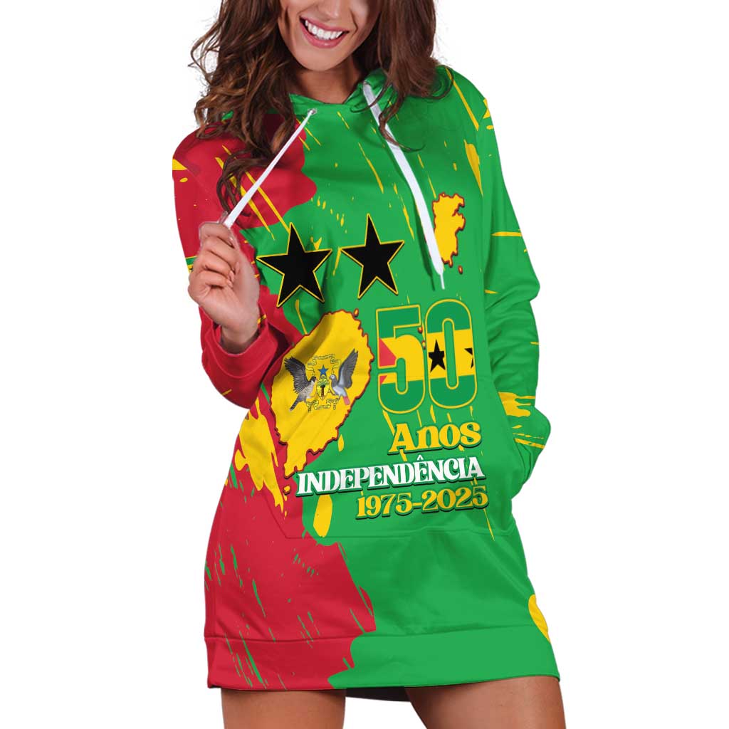 Sao Tome and Principe Independence Day Hoodie Dress 50 Anos Independencia