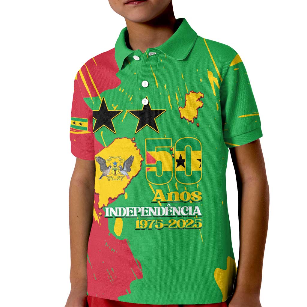 Sao Tome and Principe Independence Day Kid Polo Shirt 50 Anos Independencia