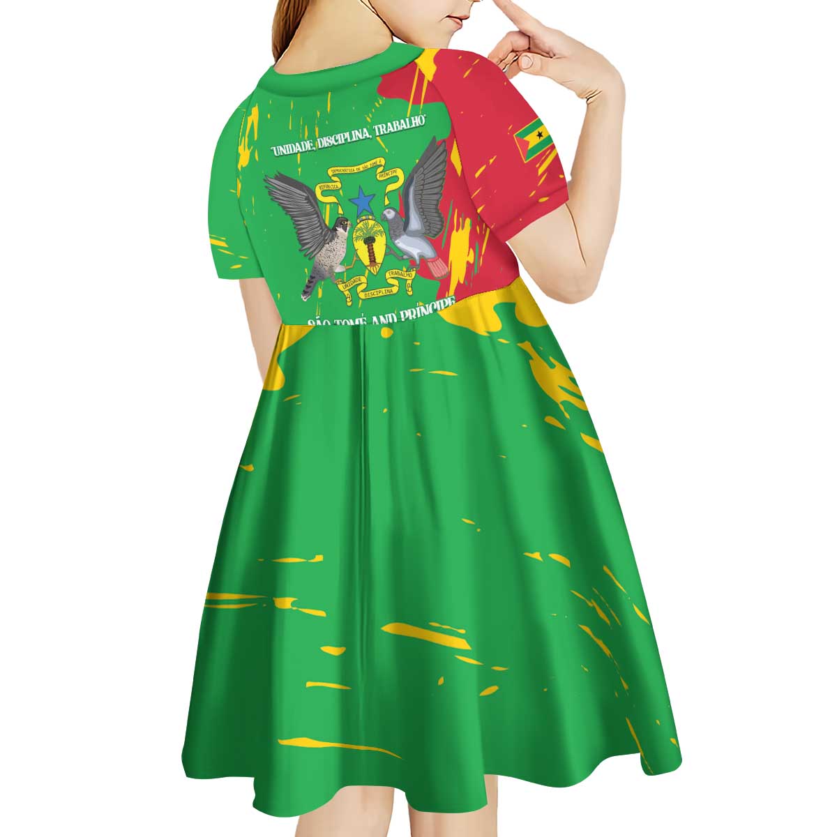 Sao Tome and Principe Independence Day Kid Short Sleeve Dress 50 Anos Independencia