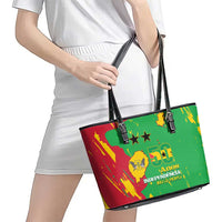 Sao Tome and Principe Independence Day Leather Tote Bag 50 Anos Independencia