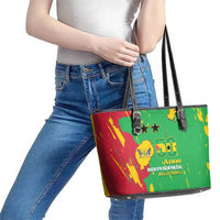 Sao Tome and Principe Independence Day Leather Tote Bag 50 Anos Independencia