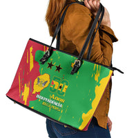 Sao Tome and Principe Independence Day Leather Tote Bag 50 Anos Independencia
