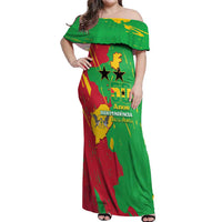 Sao Tome and Principe Independence Day Off Shoulder Maxi Dress 50 Anos Independencia