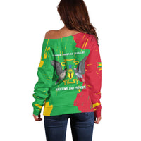 Sao Tome and Principe Independence Day Off Shoulder Sweater 50 Anos Independencia