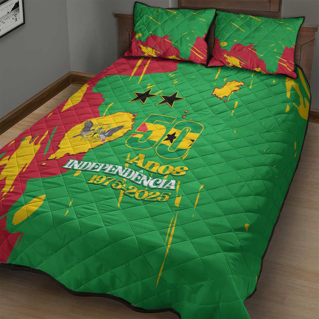 Sao Tome and Principe Independence Day Quilt Bed Set 50 Anos Independencia