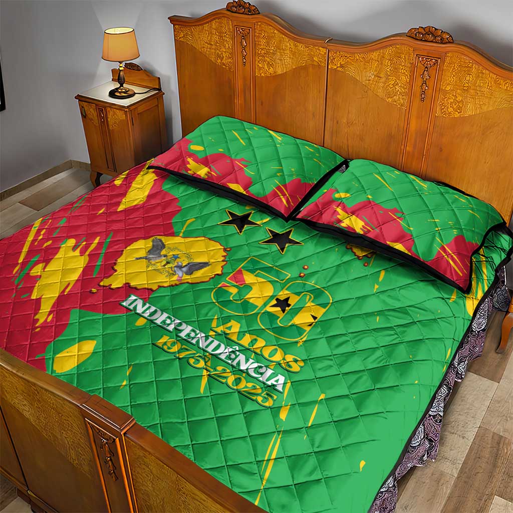 Sao Tome and Principe Independence Day Quilt Bed Set 50 Anos Independencia