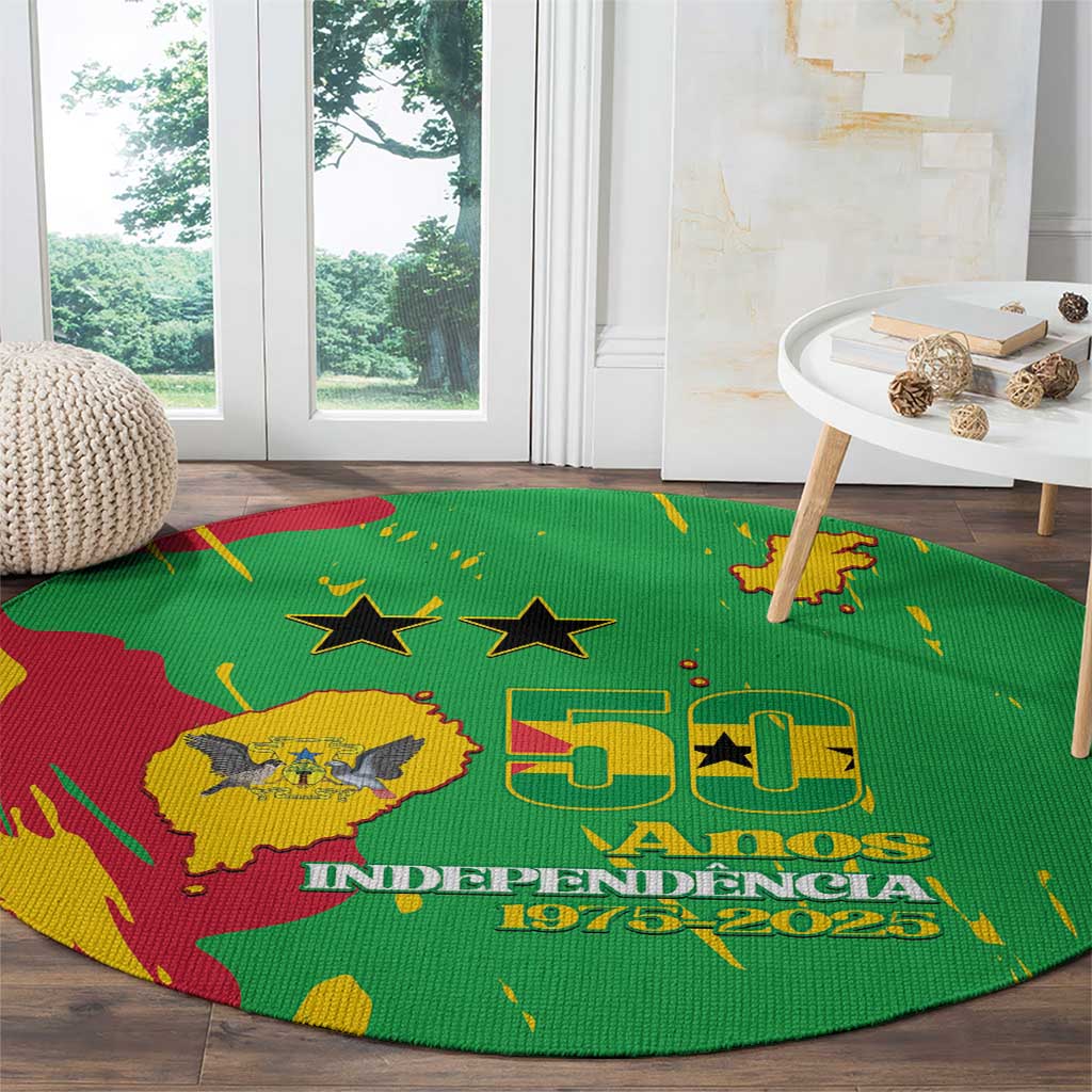Sao Tome and Principe Independence Day Round Carpet 50 Anos Independencia