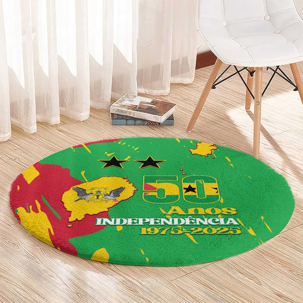 Sao Tome and Principe Independence Day Round Carpet 50 Anos Independencia
