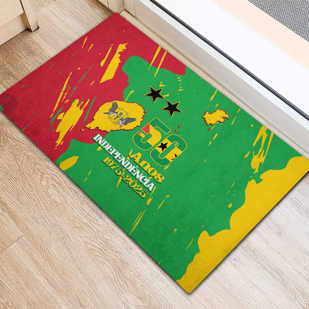 Sao Tome and Principe Independence Day Rubber Doormat 50 Anos Independencia