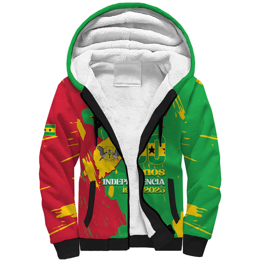 Sao Tome and Principe Independence Day Sherpa Hoodie 50 Anos Independencia