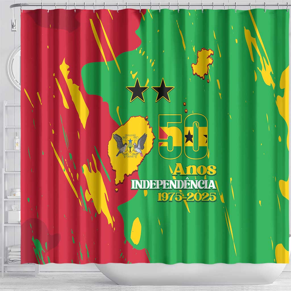 Sao Tome and Principe Independence Day Shower Curtain 50 Anos Independencia