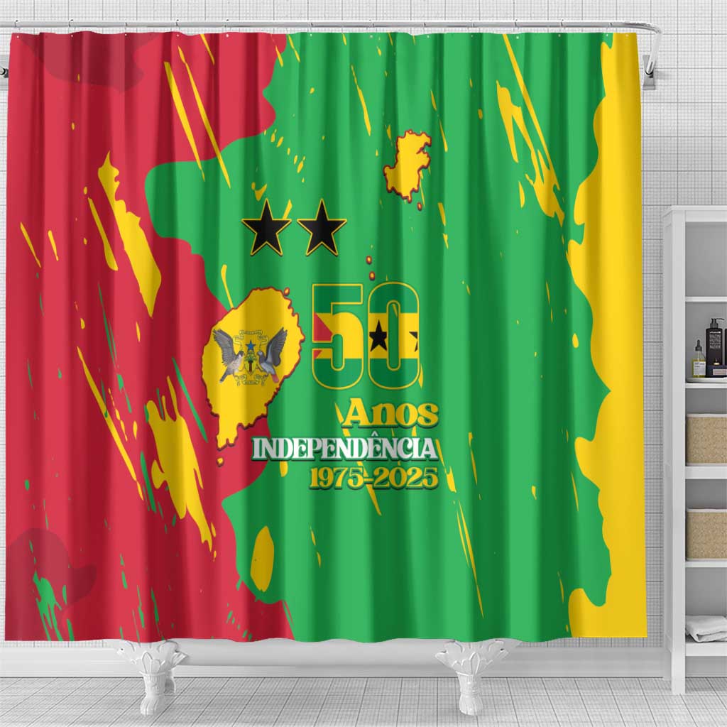 Sao Tome and Principe Independence Day Shower Curtain 50 Anos Independencia