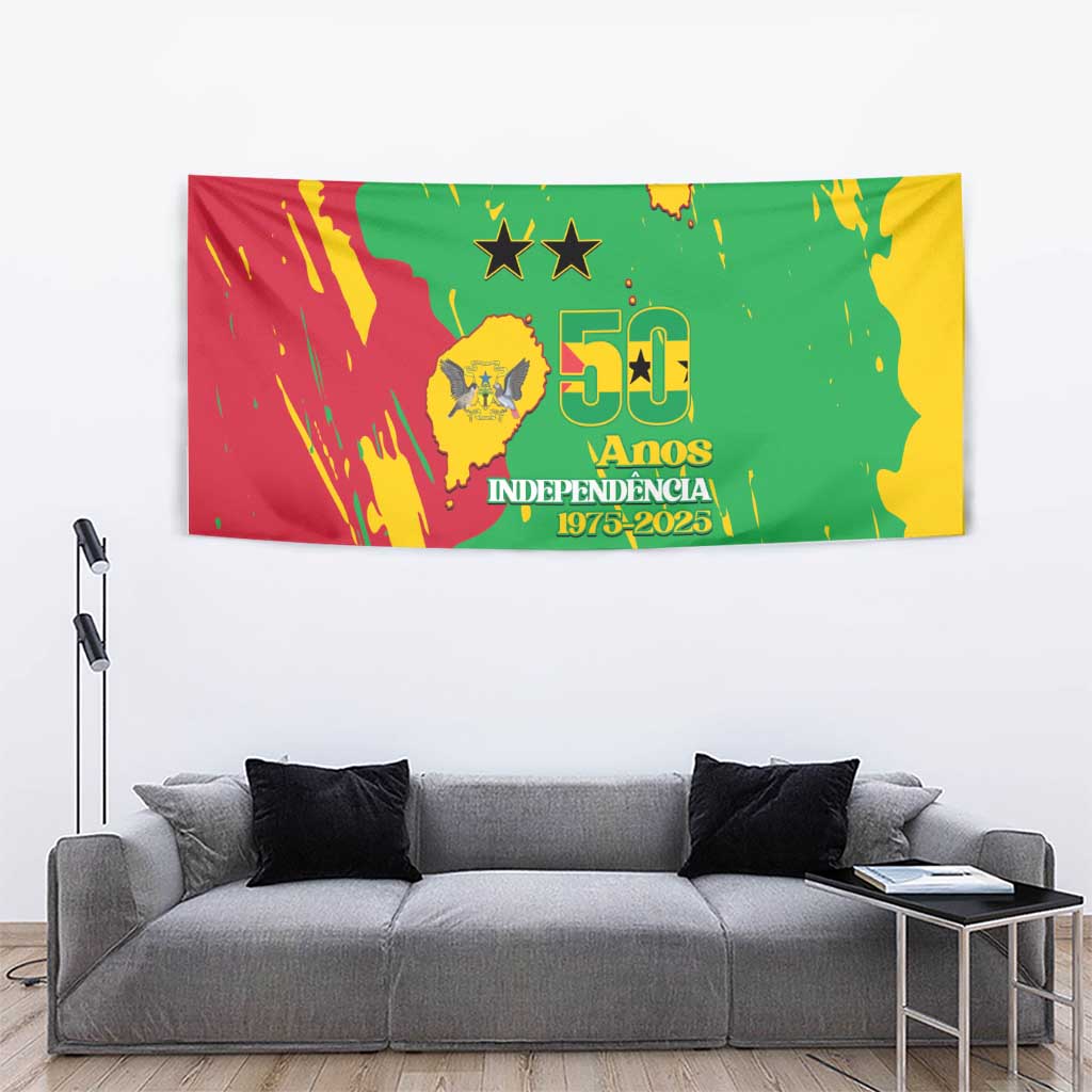 Sao Tome and Principe Independence Day Tapestry 50 Anos Independencia