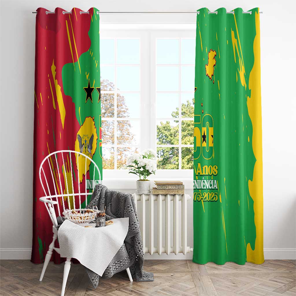 Sao Tome and Principe Independence Day Window Curtain 50 Anos Independencia
