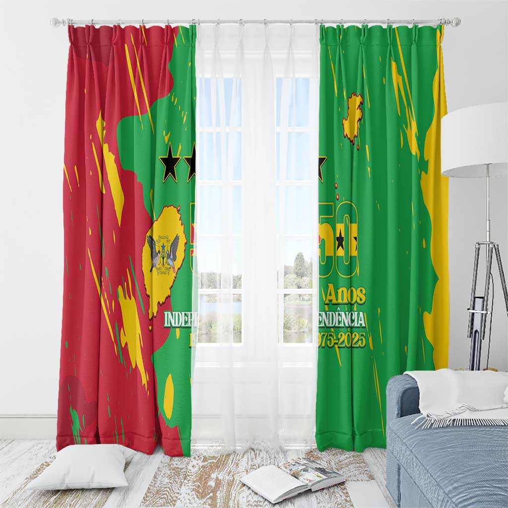 Sao Tome and Principe Independence Day Window Curtain 50 Anos Independencia