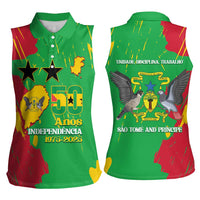 Sao Tome and Principe Independence Day Women Sleeveless Polo Shirt 50 Anos Independencia