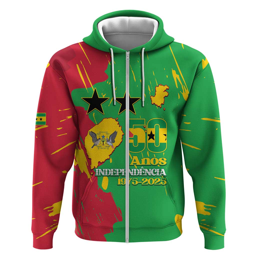 Sao Tome and Principe Independence Day Zip Hoodie 50 Anos Independencia