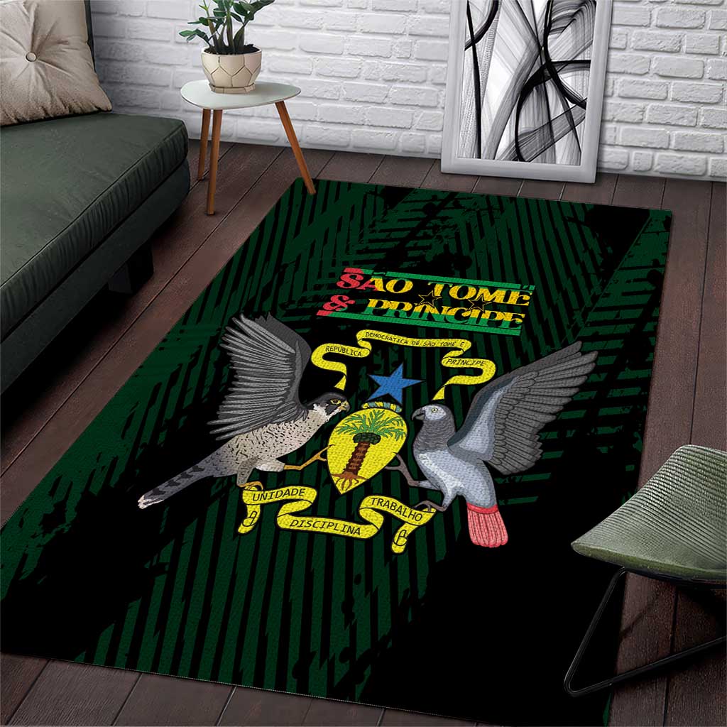 Sao Tome and Principe Area Rug Coat Of Arms Style