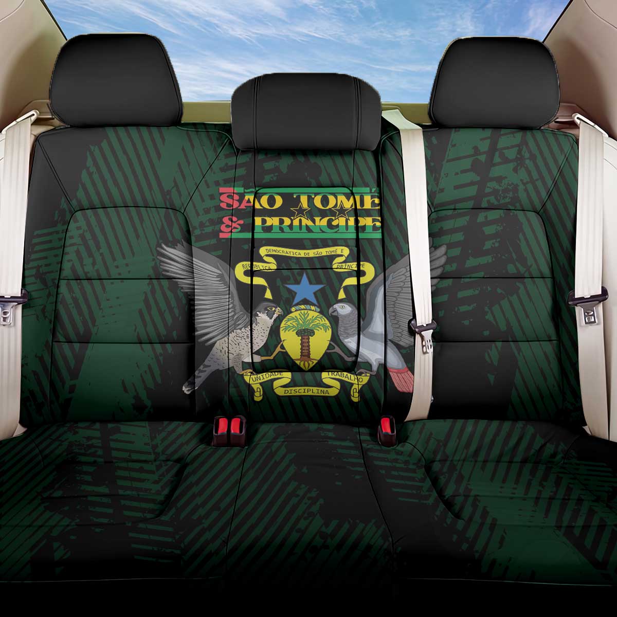 Sao Tome and Principe Back Car Seat Cover Coat Of Arms Style