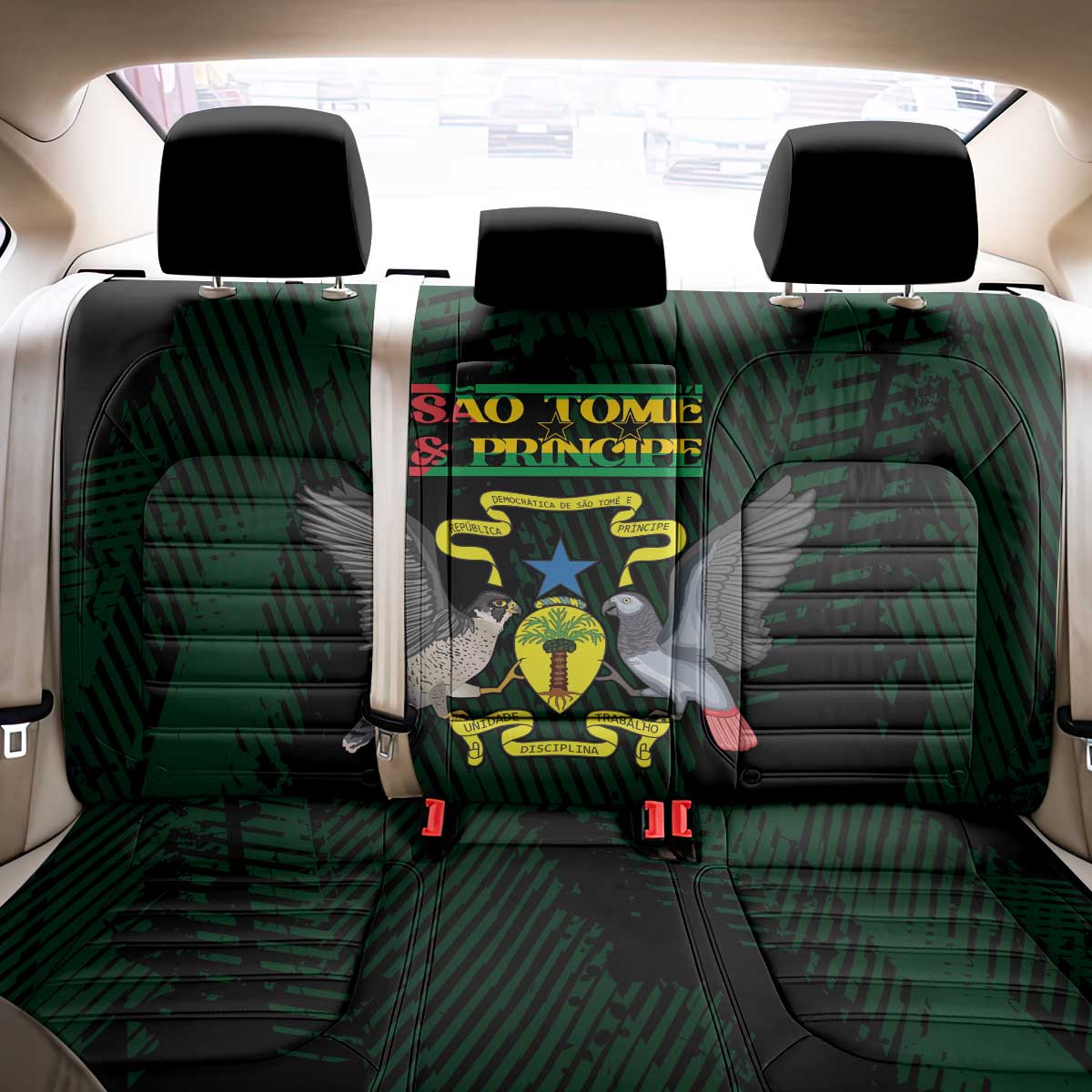 Sao Tome and Principe Back Car Seat Cover Coat Of Arms Style