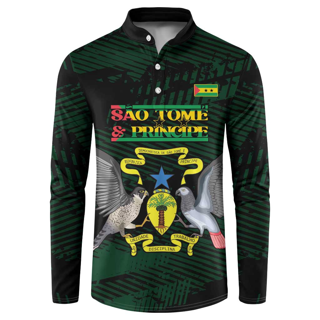 Sao Tome and Principe Button Sweatshirt Coat Of Arms Style