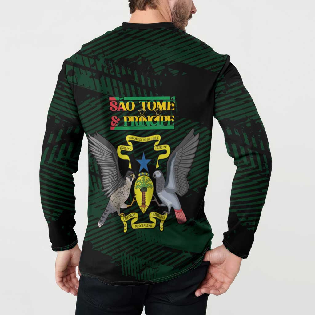 Sao Tome and Principe Button Sweatshirt Coat Of Arms Style