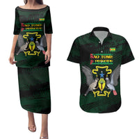 Sao Tome and Principe Couples Matching Puletasi and Hawaiian Shirt Coat Of Arms Style