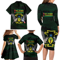 Sao Tome and Principe Family Matching Long Sleeve Bodycon Dress and Hawaiian Shirt Coat Of Arms Style