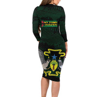 Sao Tome and Principe Family Matching Long Sleeve Bodycon Dress and Hawaiian Shirt Coat Of Arms Style