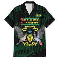 Sao Tome and Principe Family Matching Off The Shoulder Long Sleeve Dress and Hawaiian Shirt Coat Of Arms Style