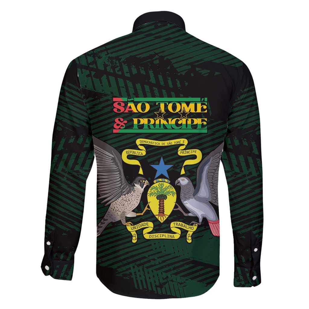 Sao Tome and Principe Family Matching Off Shoulder Maxi Dress and Hawaiian Shirt Coat Of Arms Style