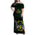 Sao Tome and Principe Family Matching Off Shoulder Maxi Dress and Hawaiian Shirt Coat Of Arms Style