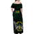 Sao Tome and Principe Family Matching Off Shoulder Maxi Dress and Hawaiian Shirt Coat Of Arms Style