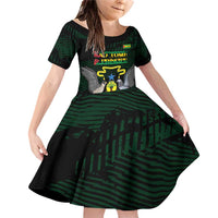Sao Tome and Principe Family Matching Off Shoulder Short Dress and Hawaiian Shirt Coat Of Arms Style