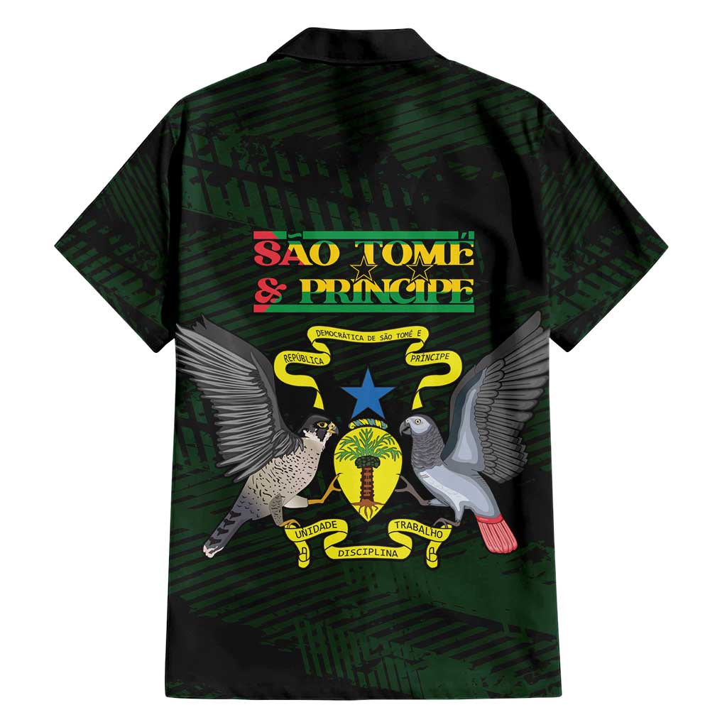 Sao Tome and Principe Family Matching Short Sleeve Bodycon Dress and Hawaiian Shirt Coat Of Arms Style