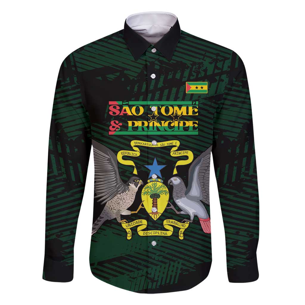 Sao Tome and Principe Family Matching Short Sleeve Bodycon Dress and Hawaiian Shirt Coat Of Arms Style