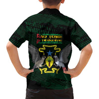 Sao Tome and Principe Family Matching Summer Maxi Dress and Hawaiian Shirt Coat Of Arms Style