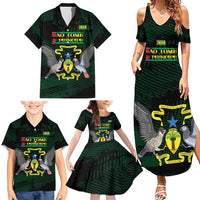 Sao Tome and Principe Family Matching Summer Maxi Dress and Hawaiian Shirt Coat Of Arms Style