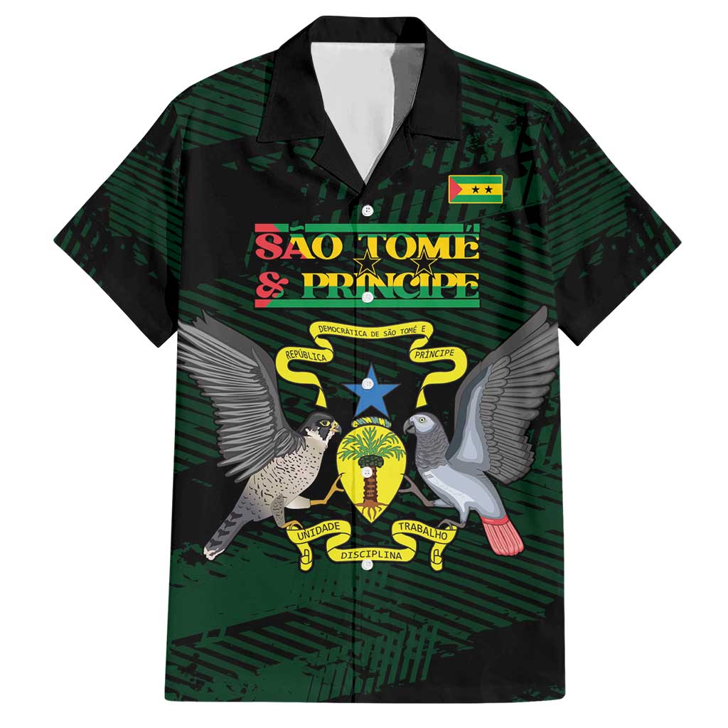 Sao Tome and Principe Hawaiian Shirt Coat Of Arms Style