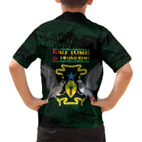 Sao Tome and Principe Kid Hawaiian Shirt Coat Of Arms Style