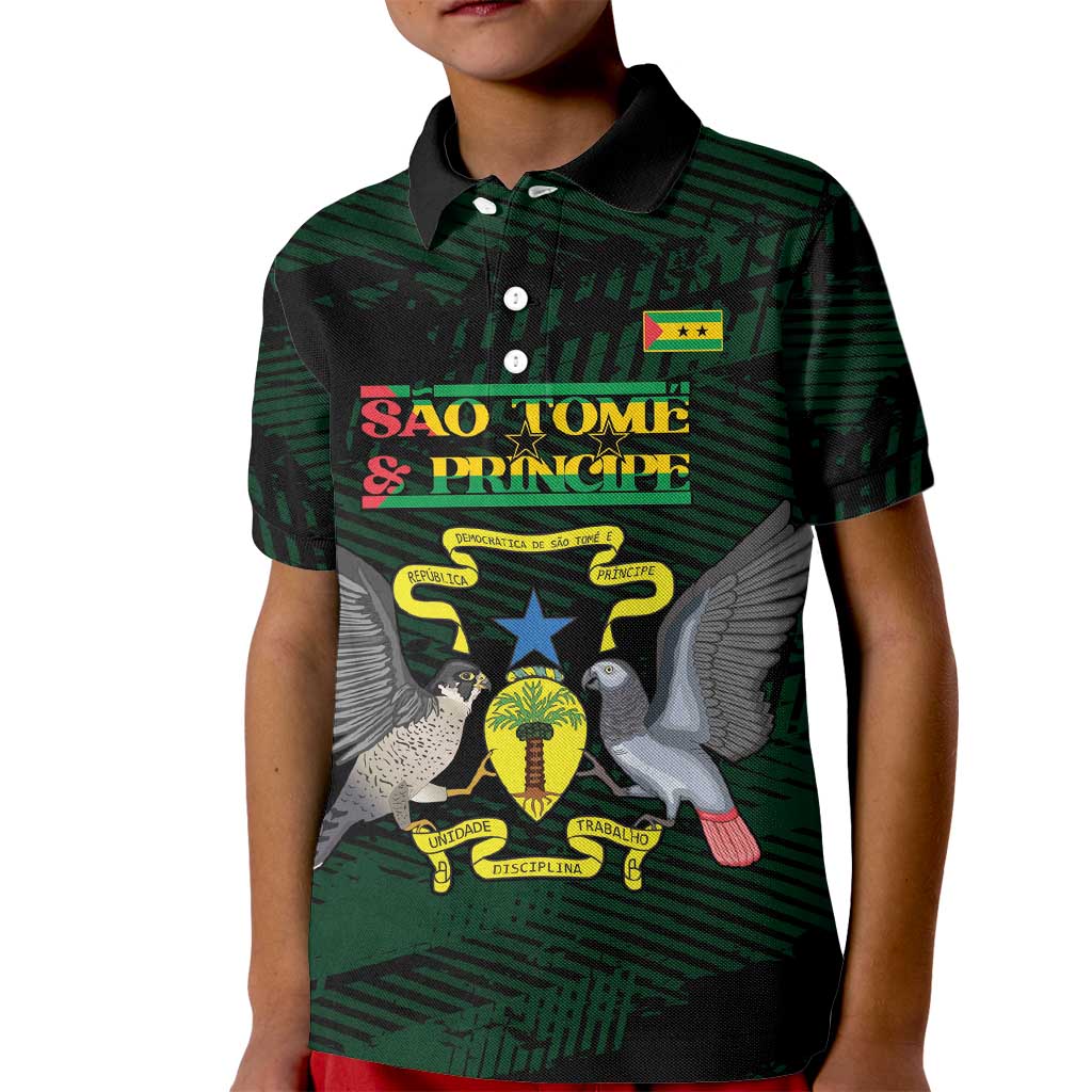 Sao Tome and Principe Kid Polo Shirt Coat Of Arms Style