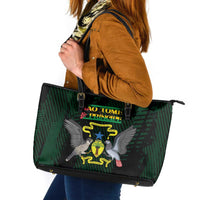 Sao Tome and Principe Leather Tote Bag Coat Of Arms Style