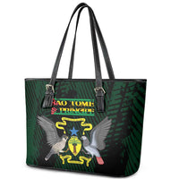 Sao Tome and Principe Leather Tote Bag Coat Of Arms Style