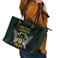 Sao Tome and Principe Leather Tote Bag Coat Of Arms Style